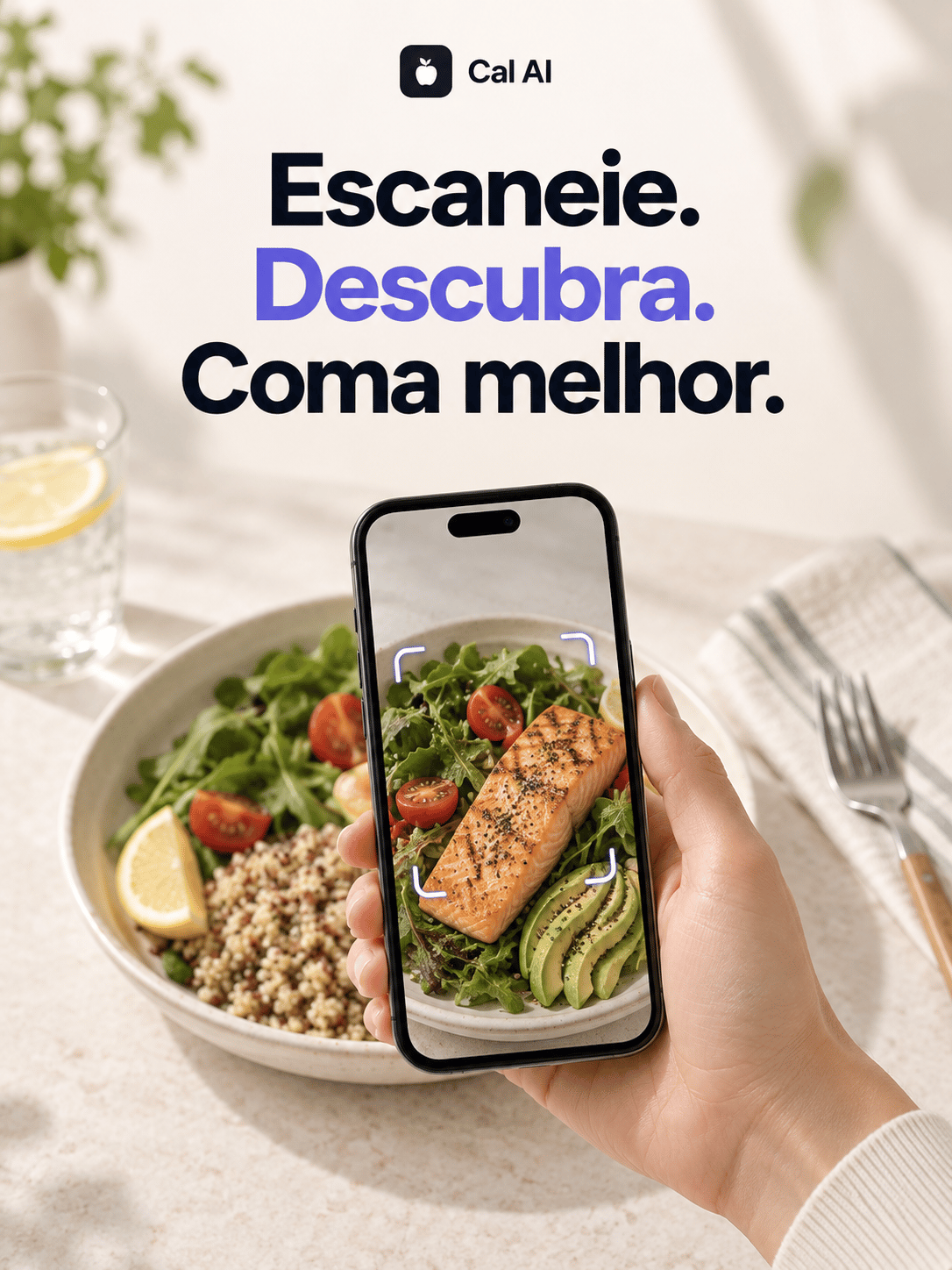Criativo do Cal AI: Escaneie. Descubra. Coma melhor.