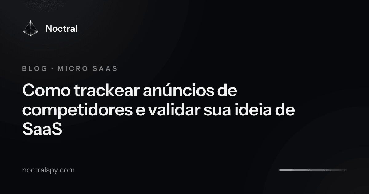 Como trackear anúncios de competidores e validar sua ideia de SaaS