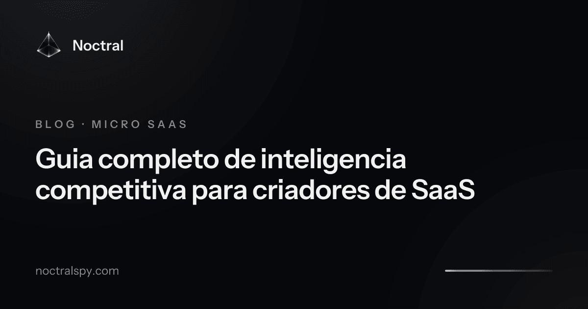 Guia completo de inteligencia competitiva para criadores de SaaS