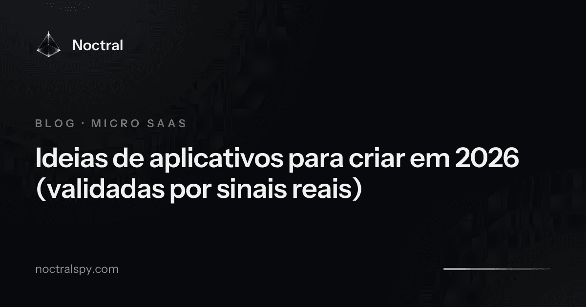 Ideias de aplicativos para criar em 2026 (validadas por sinais reais)