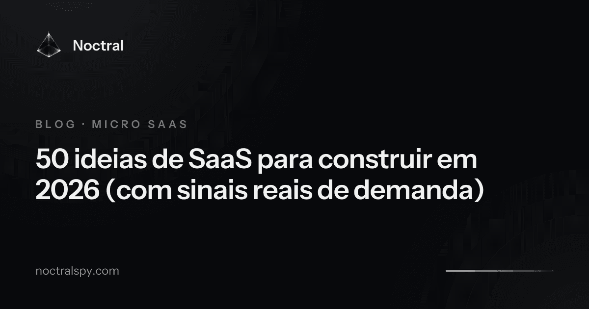 50 ideias de SaaS para construir em 2026 (com sinais reais de demanda)