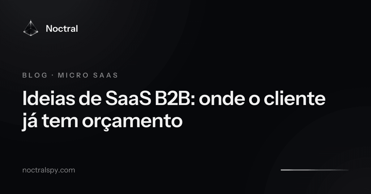 Ideias de SaaS B2B: onde o cliente já tem orçamento